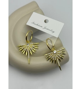 Vip Gold Taşlı Sallantılı Küpe - 26vipkp34