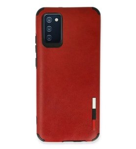Newface Samsung Galaxy A03S Kılıf Loop Deri Silikon - Kırmızı