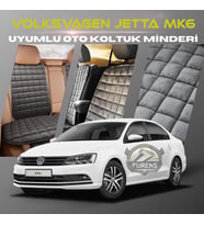 Volksvogen Jetta mk6 Antrasit Renk Tay Tüyü Cepli & Terletmez Sırtlı Oto Koltuk Minder Seti - Koltuk Koruma Kılıfı (ÖN & ARKA TAM SET)