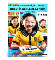 Çocuklar İçin Robotik KODLAMAYA Giriş YAZ-SİL Kitabı (Cırt Cırtlı)