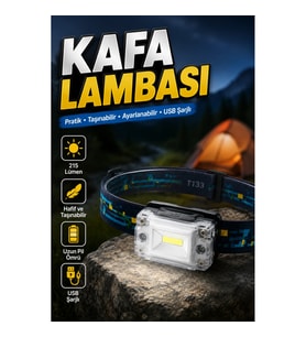 USB Şarjlı Kafa Lambası LED Fener Ayarlanabilir Taşınabilir Kamp ve Tamir Işığı