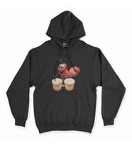 Davul Çalan Karınca Siyah Kapşonlu Sweatshirt Hoddie