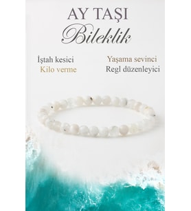 Ay Taşı Doğaltaş Bileklik, Doğal Taş Yaşama Sevinci Bileklik B1036 (6mm-20cm)