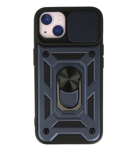 iPhone 15 Kılıf Pars Lens Yüzüklü Silikon - Lacivert