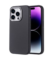 Vendas iPhone 14 Pro Max Kılıf Karbon Fiber Tasarım Hybrid Zore Troy Kapak (Siyah)