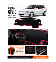 HONDA CİVİC EK-EJ-EM (1995-2000) Uyumlu Torpido Örtüsü Torpido Kılıfı - Siyah Kırmızı
