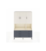 Hyperion Dolap 6 Raflı 6 Çekmeceli 3 Kapaklı 132x44x195 Aytaşı-Aytaşı/Antrasit