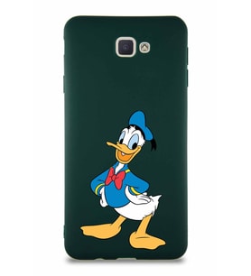 Samsung Galaxy J7 Prime Soft Premier Kapak Donald Duck-C Tasarımlı Silikon Kılıf - Yeşil (Şeffaf)