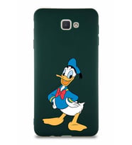 Samsung Galaxy J7 Prime Soft Premier Kapak Donald Duck-C Tasarımlı Silikon Kılıf - Yeşil (Şeffaf)