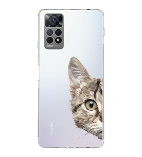 Xiaomi Redmi Note 11s Uyumlu Kamera korumalı Kapak Catface Tasarımlı  Şeffaf Kılıf