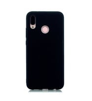 Huawei P Smart 2019 Kılıf Kamera Korumalı Silikon Rubber Arka Kapak (Siyah)