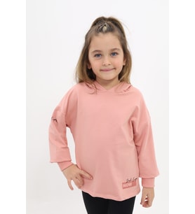 Toontoy Kız Çocuk Baskılı Sweatshirt (Koyu Pudra)