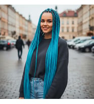 Afrika Örgüsü Ve Rasta İçin Sen / Turkuaz