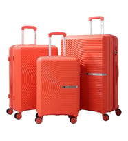 MÇS 3lü Set Kırılmaz Silikon Seyahat Valizi Bavulu V374 Mercan