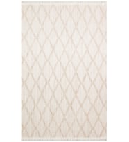 Makine Kaymaz Yıkanabilir Krem Geometrik Jüt Salon Halısı Mutfak Halısı Koridor Halısı Yolluk 4 beige