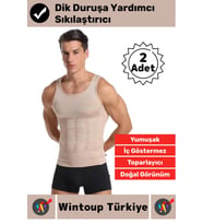 #Korse Kıyafet Altında Belli Olmaz Dik Duruşa Yardımcı Göğüs Karın Sıkılaştıran Erkek Korse 2 Adet (Ten)