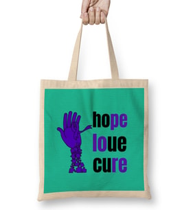 HOPE LOUE CURE CROHN'S & COLITIS AWARENESS Warrior Unbreakable Bez Çanta Uzun Saplı