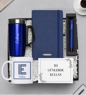 Kişiye Özel Termos & Defter & Kupa & Kalem Hediye Seti