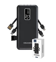 Venandin PWB20C1 20.000 mAh Powerbank 4 ü 1 Arada Entegre Kablolu LED Göstergeli Taşınabilir Şarj Cihazı