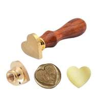 Boş Mum Mühür Pirinç Damga Başlığı Kalp Şekilli 25x22mm