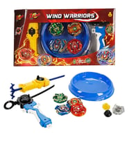 Rüzgar Savaşçıları 4’lü Topaç (Beyblade) Seti - Metal Başlıklı Fırlatıcılı Arena Seti