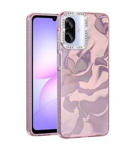 Samsung Galaxy A07 Uyumlu Kılıf Airbagli Parlak Taş Detay Tasarımlı Zore Esila Kapak