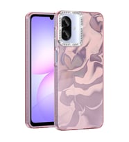 Samsung Galaxy A07 Uyumlu Kılıf Airbagli Parlak Taş Detay Tasarımlı Zore Esila Kapak