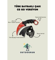 Türk Bayraklı Çakı Cs Go Versiyon - 19 cm (Kırmızı)