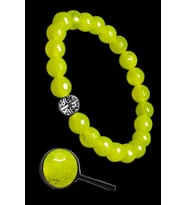 Sertifikalı Gümüş Aparatlı Fasetli Doğal Limon Kuvars Taşı Bileklik (Çok Renkli)