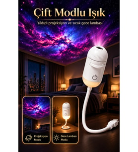Seyu GL-001 USB Galaksi Projektör LED Gece Lambası Ayarlanabilir 12 Filmli 2 si 1 Arada Ambiyans Işı