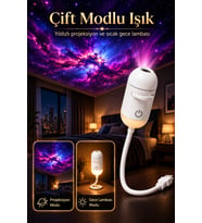 Seyu GL-001 USB Galaksi Projektör LED Gece Lambası Ayarlanabilir 12 Filmli 2 si 1 Arada Ambiyans Işı