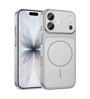 Apple iPhone 16 Uyumlu Kılıf Zore M-Safe Şarj Özellikli Kamera Korumalı Formen Kapak (Gümüş)