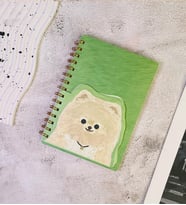 Sevimli Köpek Kapaklı Spiral Defter (Yeşil)