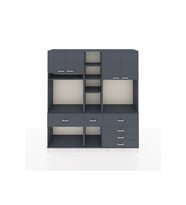 Hyperion Dolap 11 Raflı 6 Çekmeceli 4 Kapaklı 220x44x243 Antrasit-Antrasit/Antrasit