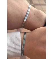 İsim Tarih Yazılı Yassı Yılan Çelik Bileklik Sevgili Arkadaş Bilekliği scb25yc (Metal)