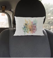 BK Gift Kişiye Özel İsimli Nostaljik Tasarımlı Dikdörtgen Araç Koltuk Yastığı-1