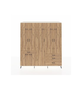 Kronos Dolap 11 Raflı 4 Çekmeceli 2 Askılı 220x59x243 Aytaşı-Çam/Çam