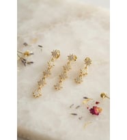 3 lü Set Küpe Gold Renk Kutup Yıldızı Detaylı