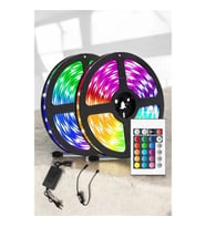 Mey İthalat® Yeni Nesil RGB Işıklı 10Metre Şerit Led Kumandalı Şarj Edilebilir