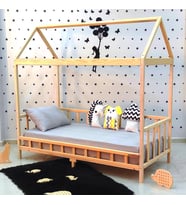 Markaawm Luxury Montessori Karyola Ahşap Yatak Çocuk Bebek Yatak 120X200 (Karışık)