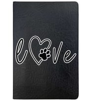 Love Desenli Deri Pet Evcil Hayvan Kedi Köpek Pasaport Sağlık Karnesi Kabı Kılıfı (Siyah Deri)