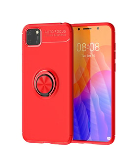 Durukar® Huawei Y5P Kılıf Range Yüzüklü Silikon - Kırmızı