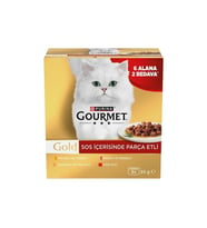 Gourmet Gold Parça Etli Mix Seri Kedi Konservesi 6 Adet x 85 Gr