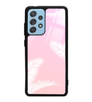 Samsung A52 Uyumlu Beyaz Palmiye Tasarımlı Glossy Telefon Kılıfı