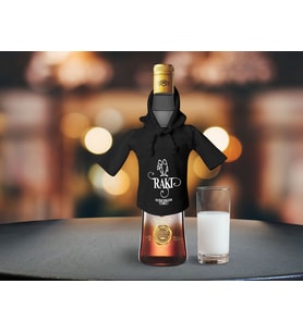 BK Gift Kişiye Özel Mini Siyah İçki Şişesi Tişörtü , Ev Bar Dekoru, Rakı, Rakı Şişesi Tişörtü, Ev Barı-9