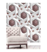 
Dreamwall 3D Geometrik Petek Izgara Desenli Tekstil Duvar Kağıdı (Çok Renkli)