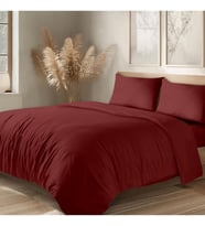 Organik Pamuk Akfil Nevresim Takımı Çift Kişilik 200x220 cm Koyu Bordo KOYU BORDO 200 x 220