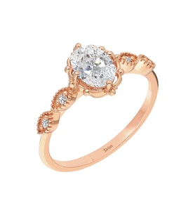 Pırlanta ve Beyaz Topaz Taşlı Henna Yüzük 0747R0040