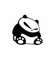 Kızgın Panda Araba Sticker siyah 16x16 CM (Siyah)