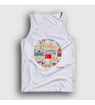 Presmono Unisex Beyaz Tourist Turist İstanbul Türkiye Turkey Atlet 499757tt